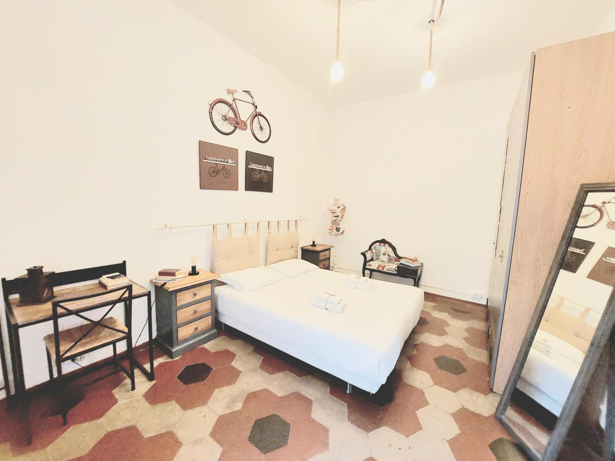 Trastevere In Bike - Con Wi-Fi E Ac Řím Exteriér fotografie